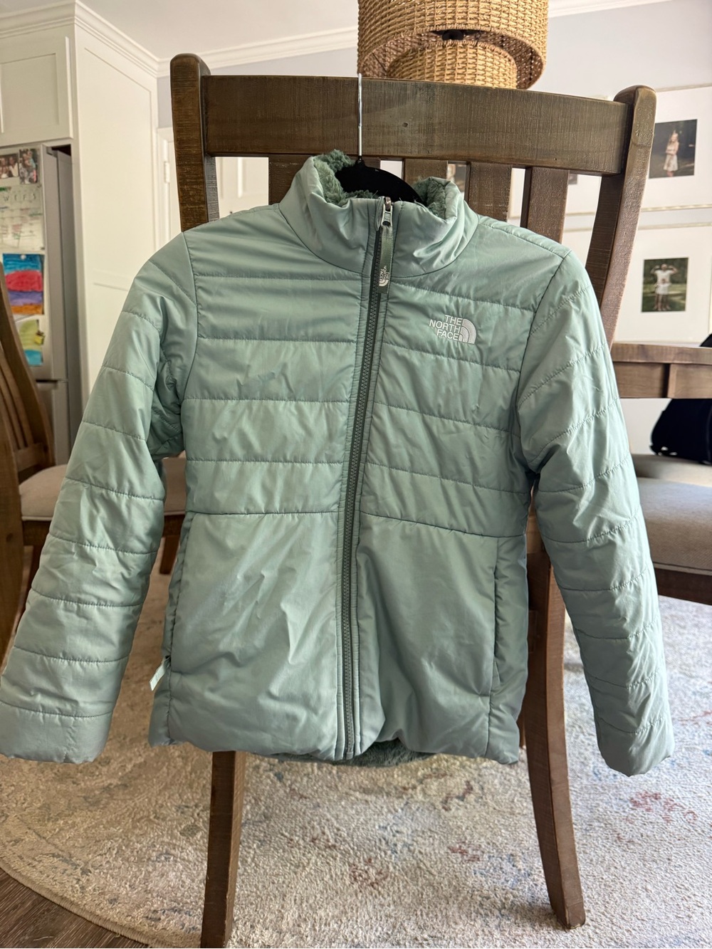 The North Face Kids Mint Green Quilted Puffer Jacket